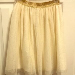 Off white skirt with gold flakes